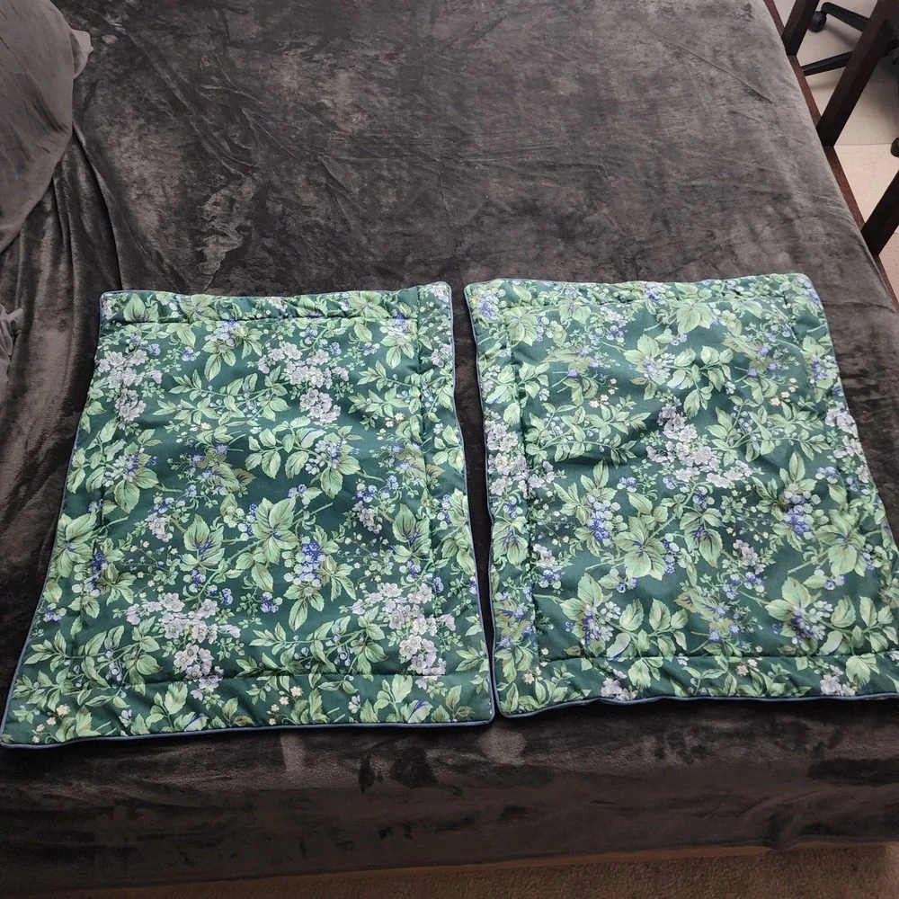Vintage Laura Ashley Bramble Berry Full/Queen Comforter Set Revman Green 2 Shams